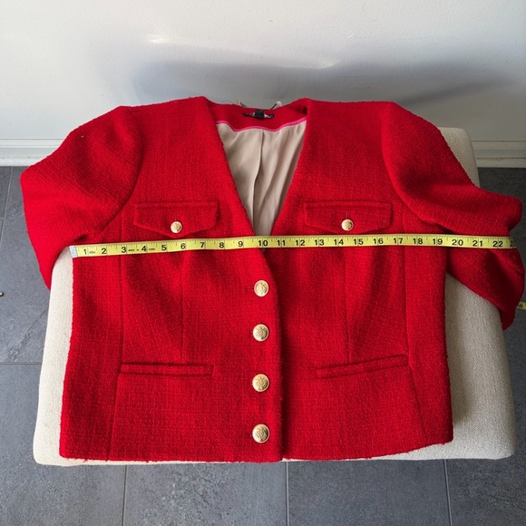 NWT! J. CREW V-Neck Lady Jacket in Maritime Red Tweed Size 10 - Picture 7 of 8